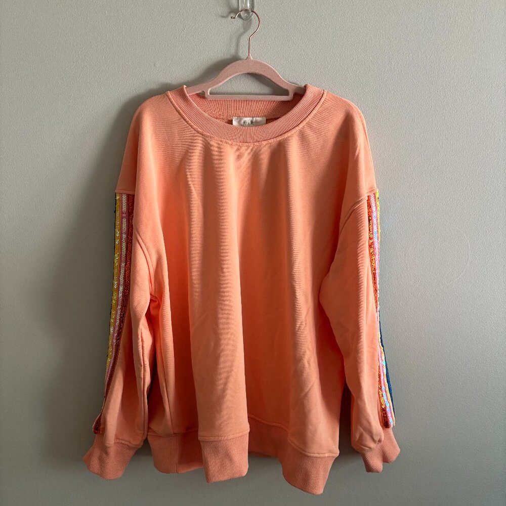 Sparkly Orange Rugby Pullover